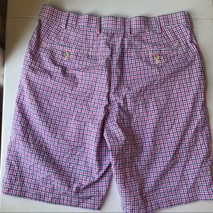 Peter Millar Red and Blue Checkered Men Shorts